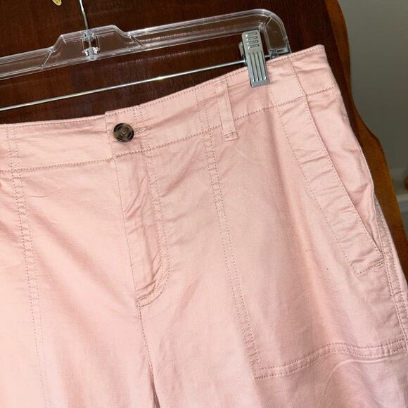 Gap Girlfriend Utility Khakis Small pink capri crop pants - Picture 4 of 10